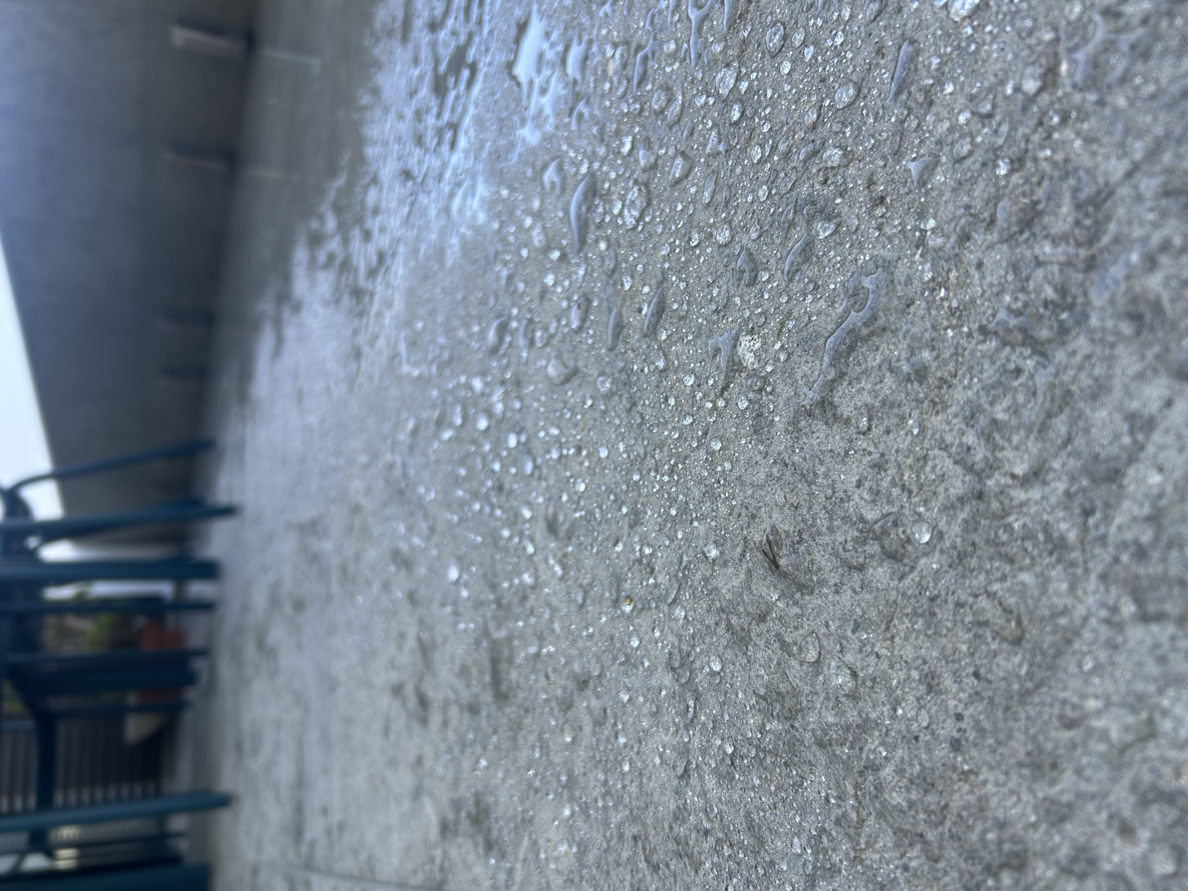 Water beading effect demonstrating effective stone sealing protection