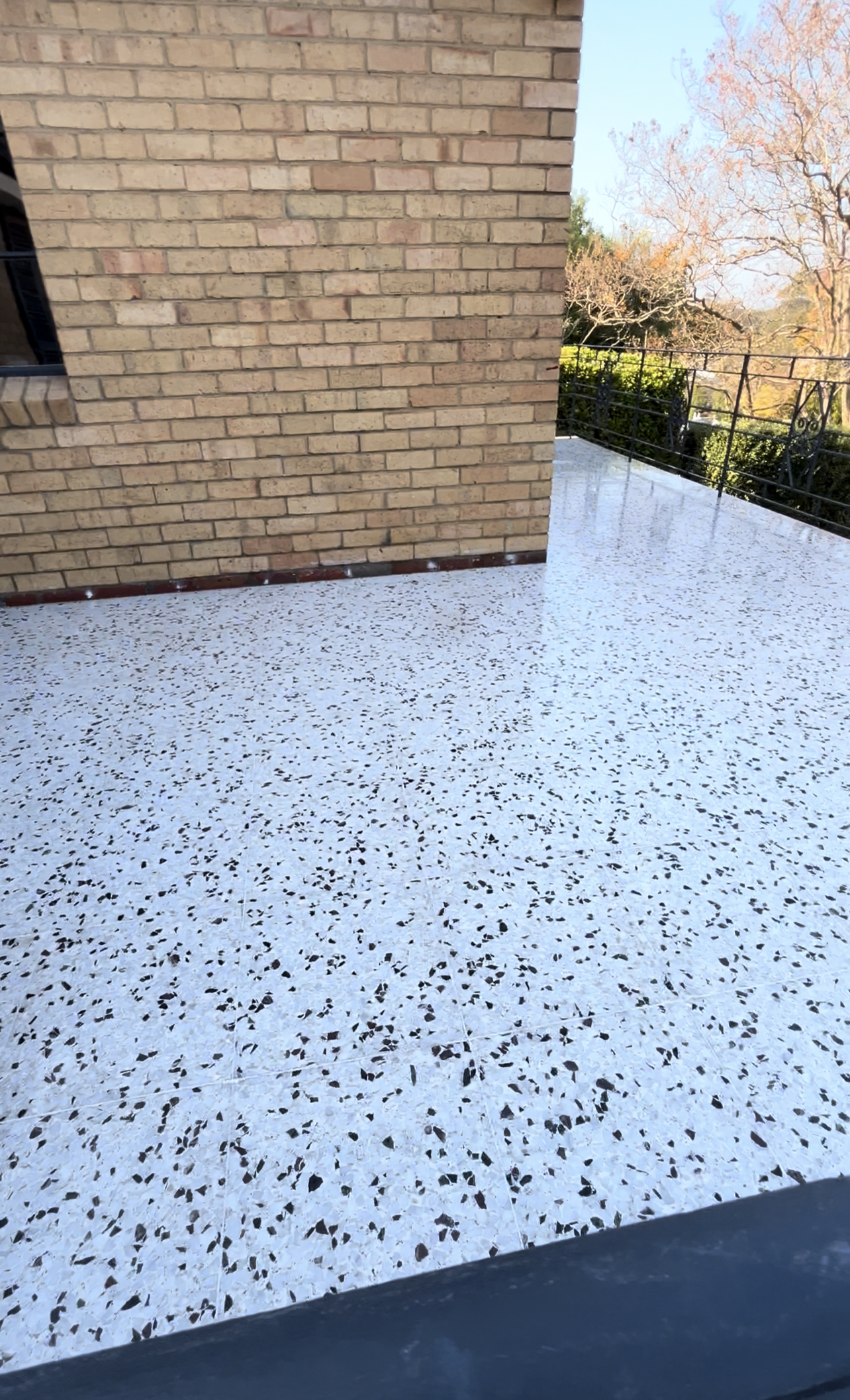Terrazzo floor after polishing